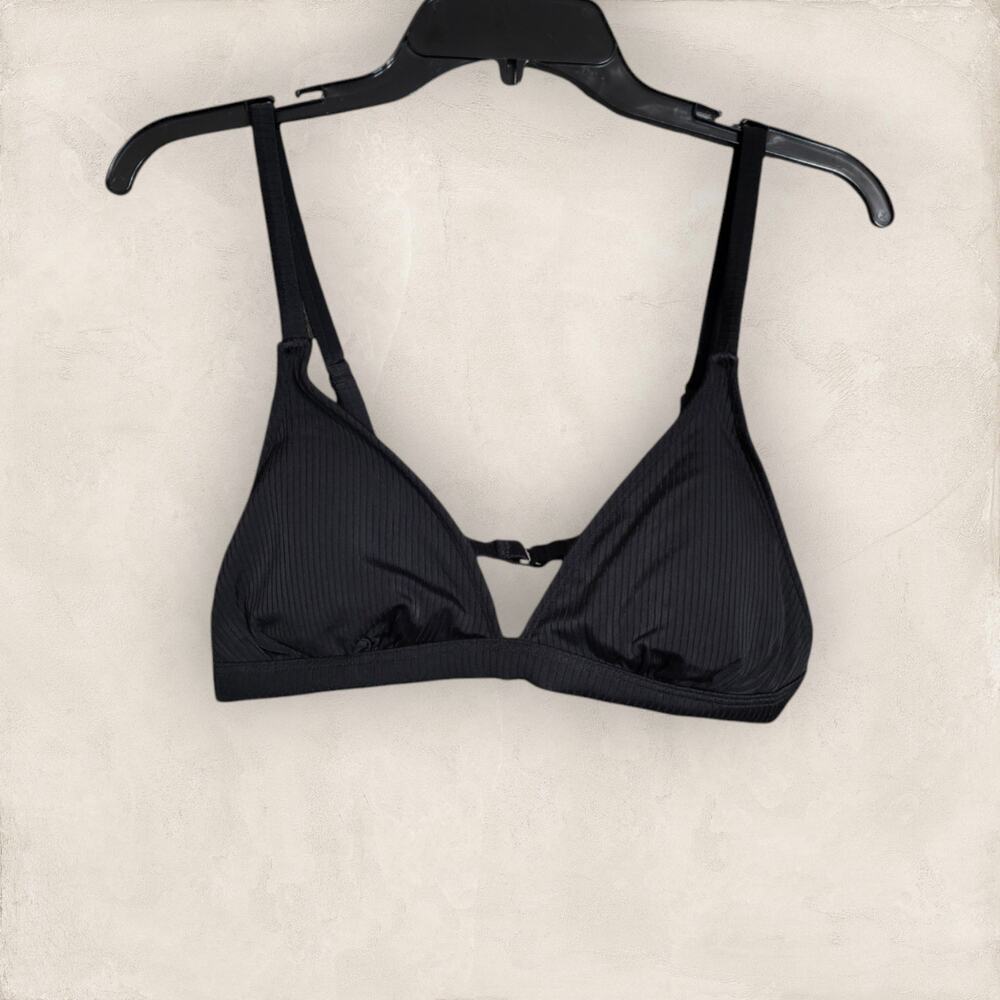 Xhilaration Black Ribbed Bikini Top Size Large Juniors